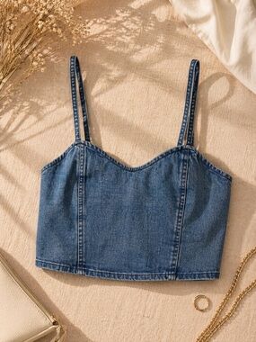 Express Jean crop top XS